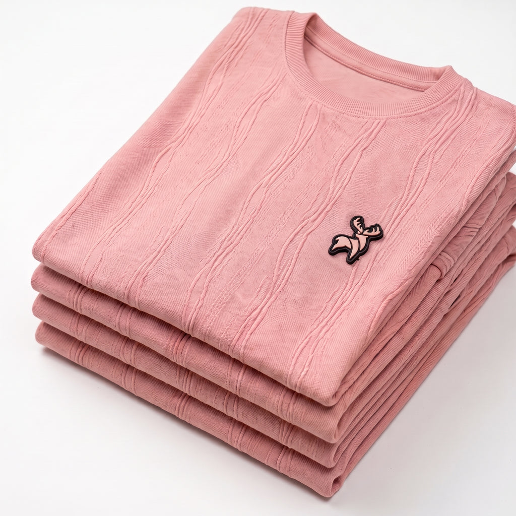 Textured Knit Tee (Rose)