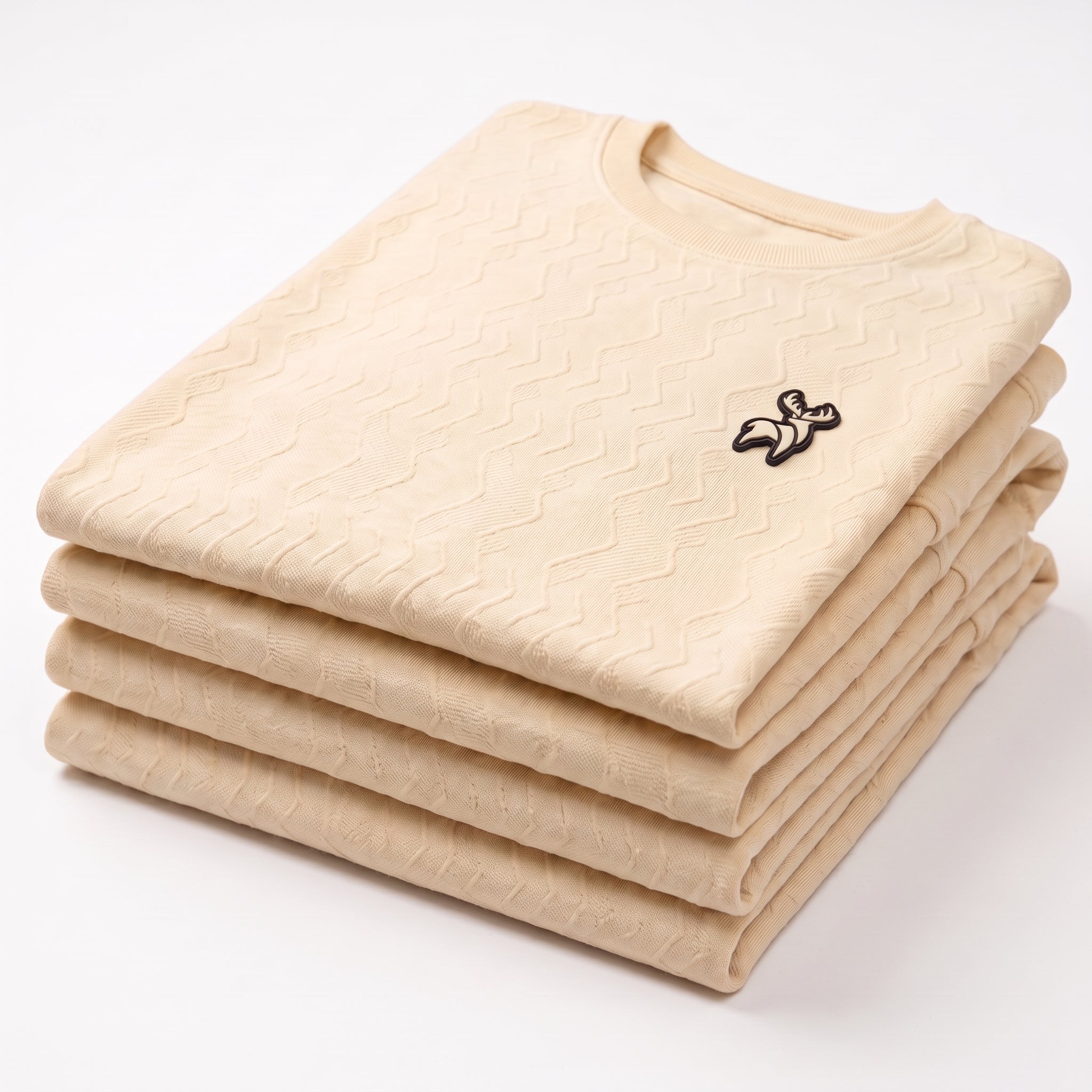 Textured Knit Tee (Cream)