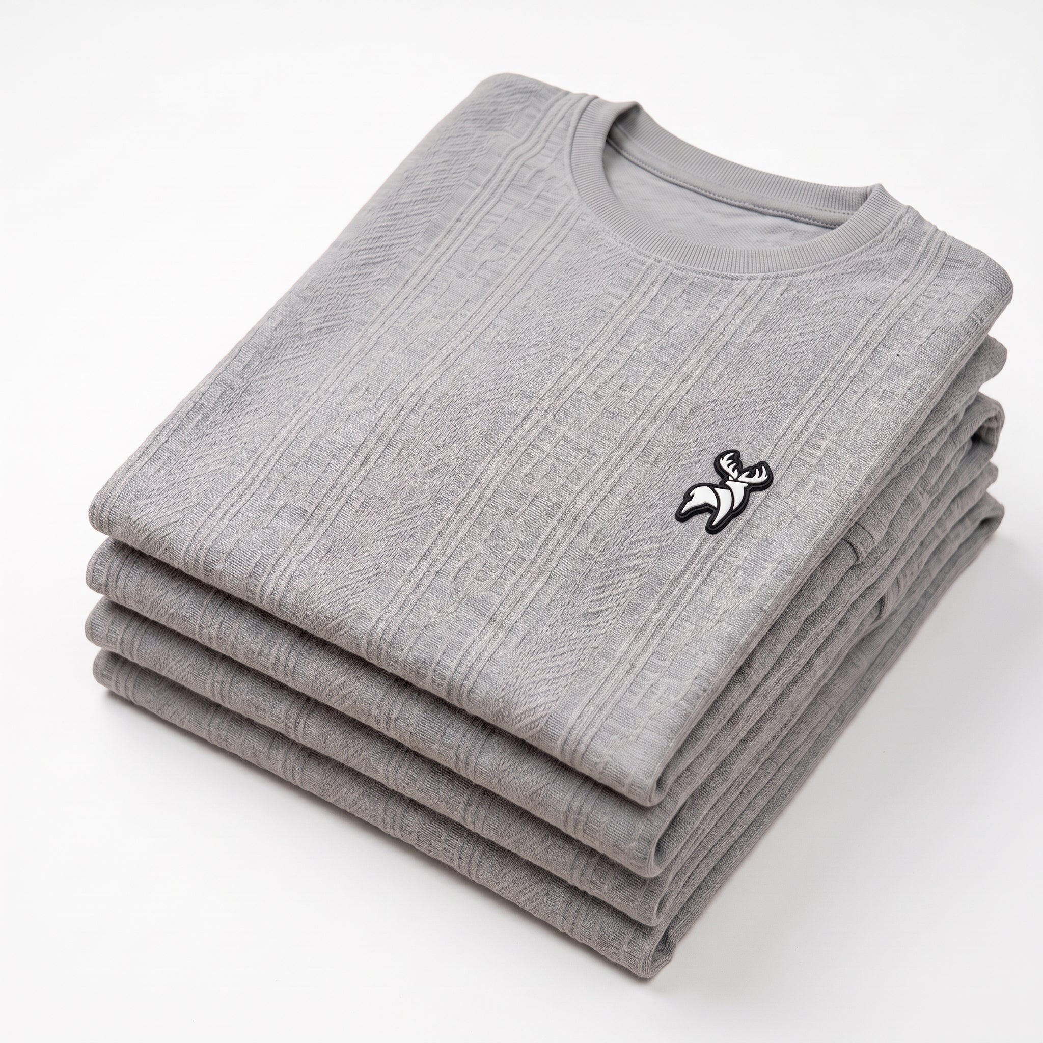 Textured Knit Tee (Grey)
