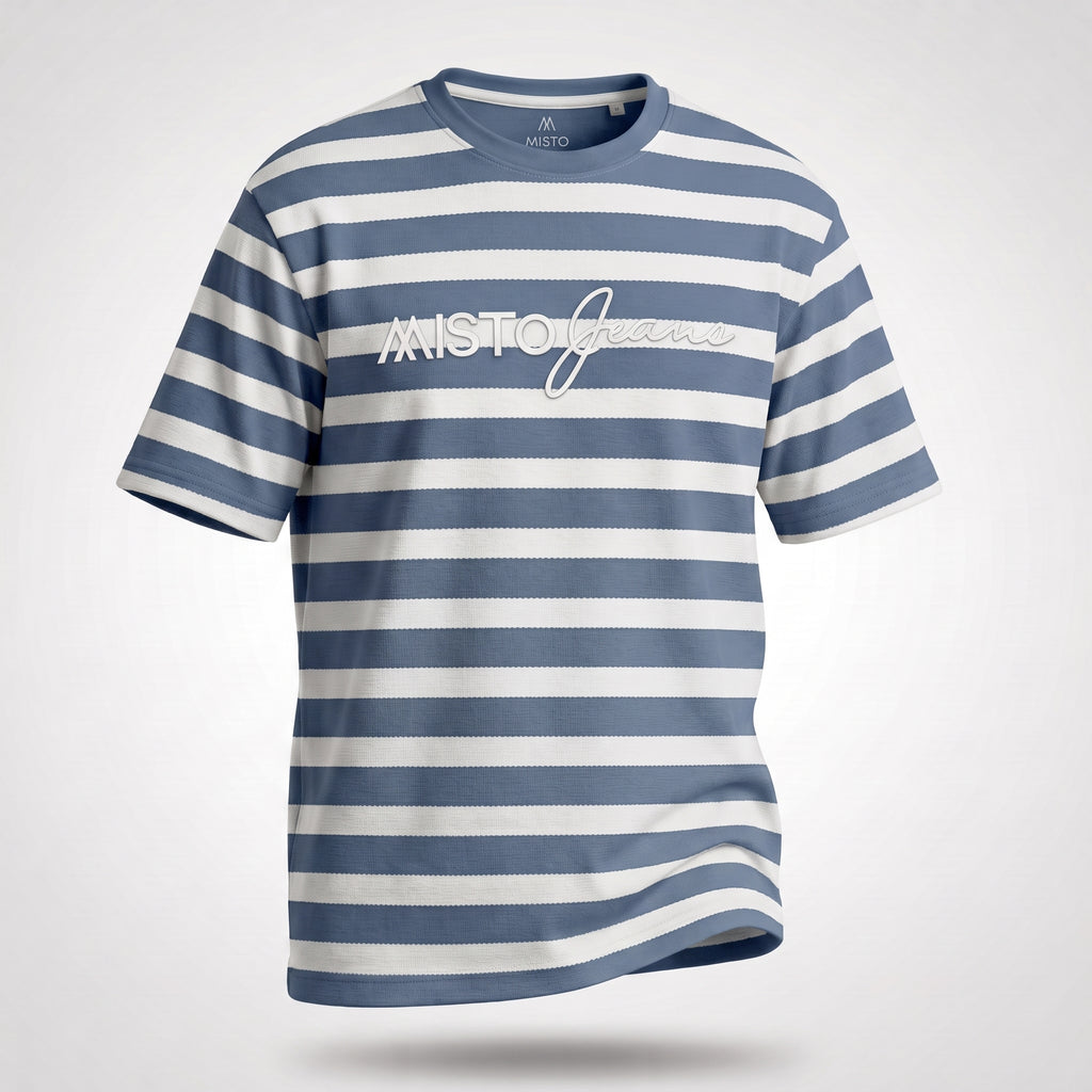 Misto Striped Tee Blue