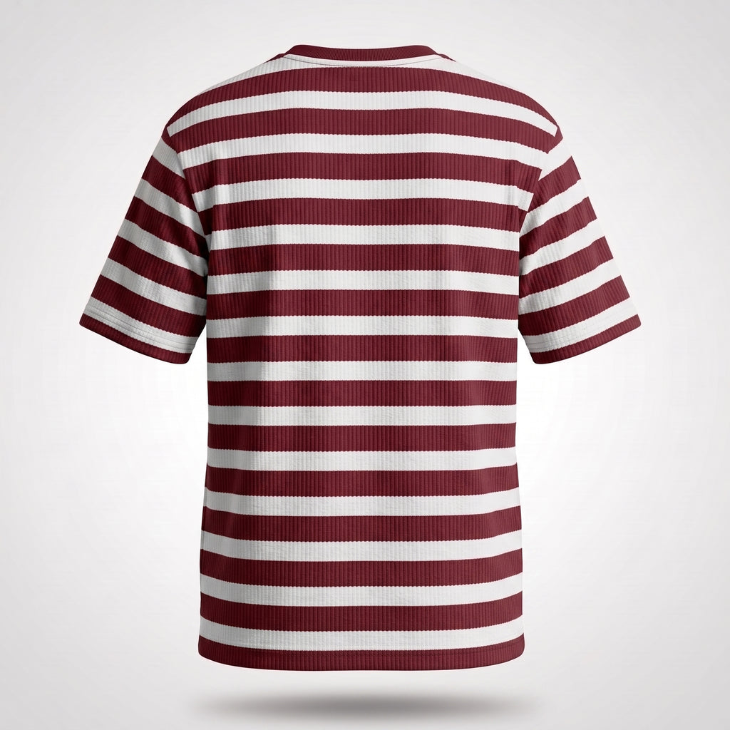 Misto Striped Tee Burgundy