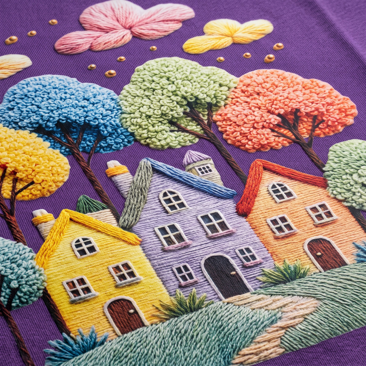 Colorful Village Purple