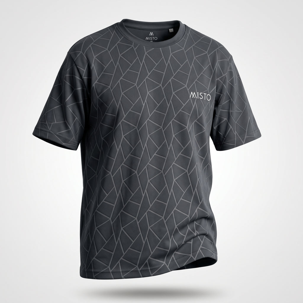 Geometric Tee Charcoal