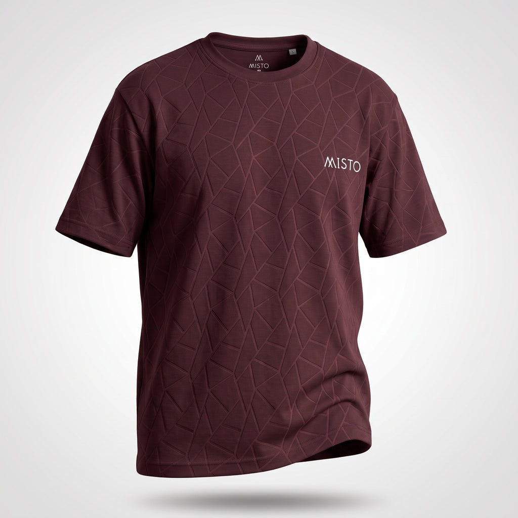 Geometric Tee Maroon