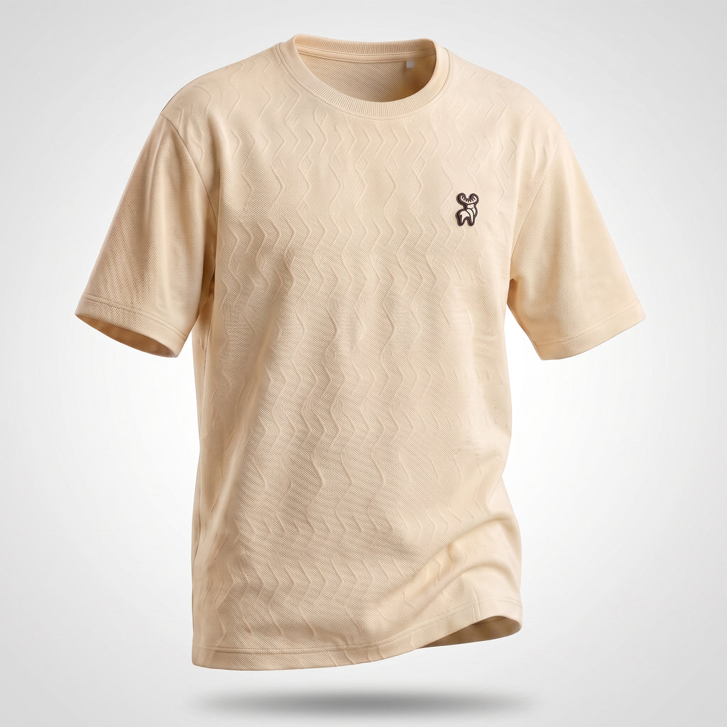 Textured Knit Tee (Cream)