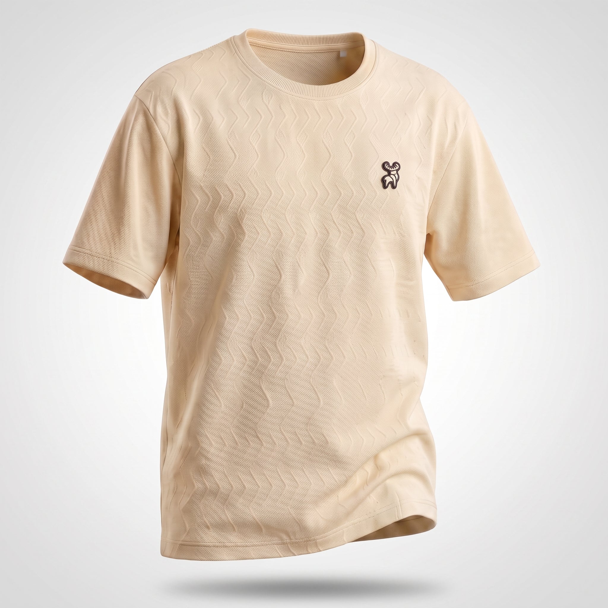 Textured Knit Tee (Cream)