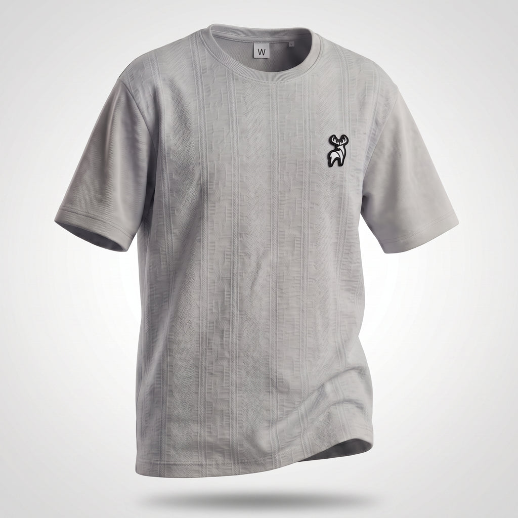 Textured Knit Tee (Grey)