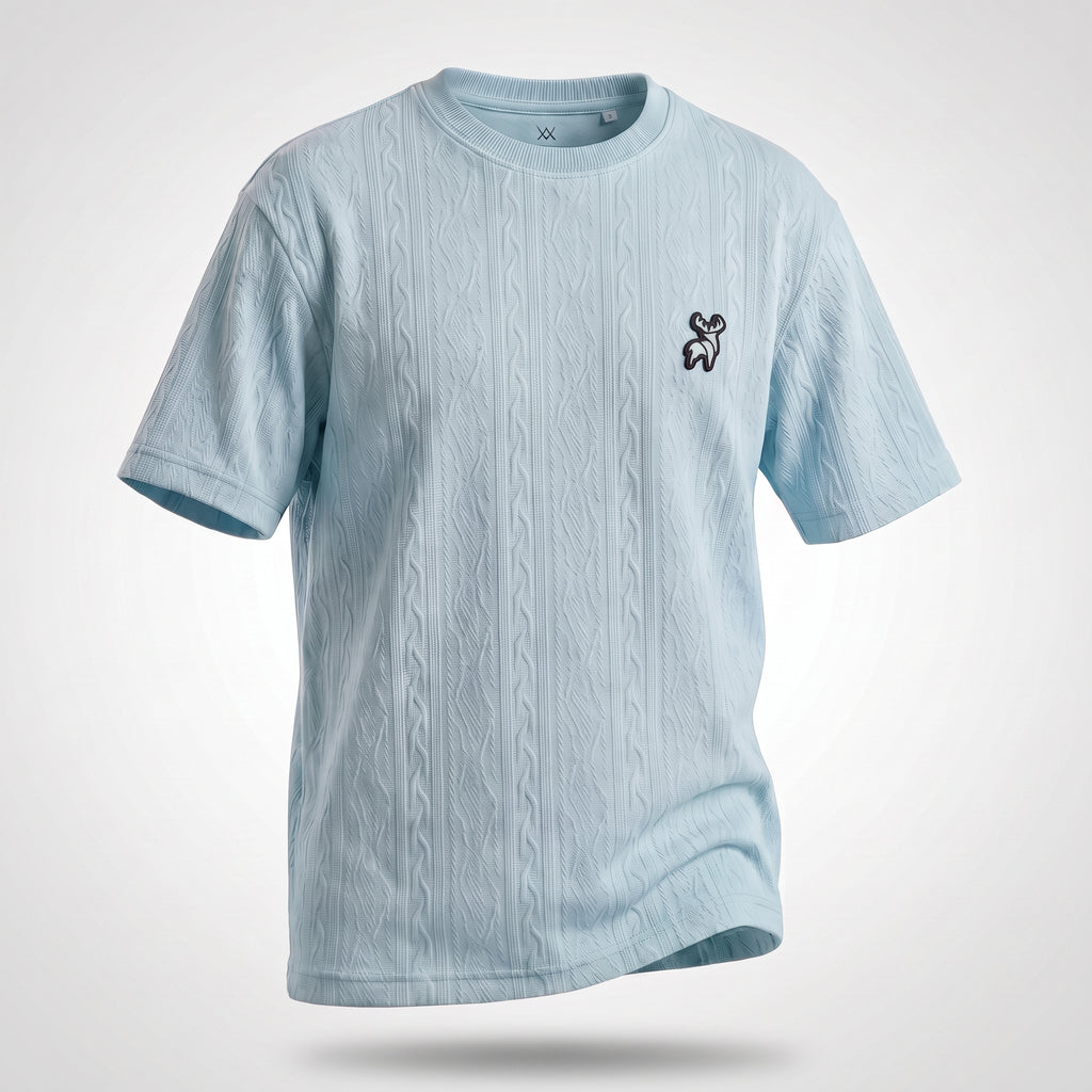 Textured Knit Tee (Sky)