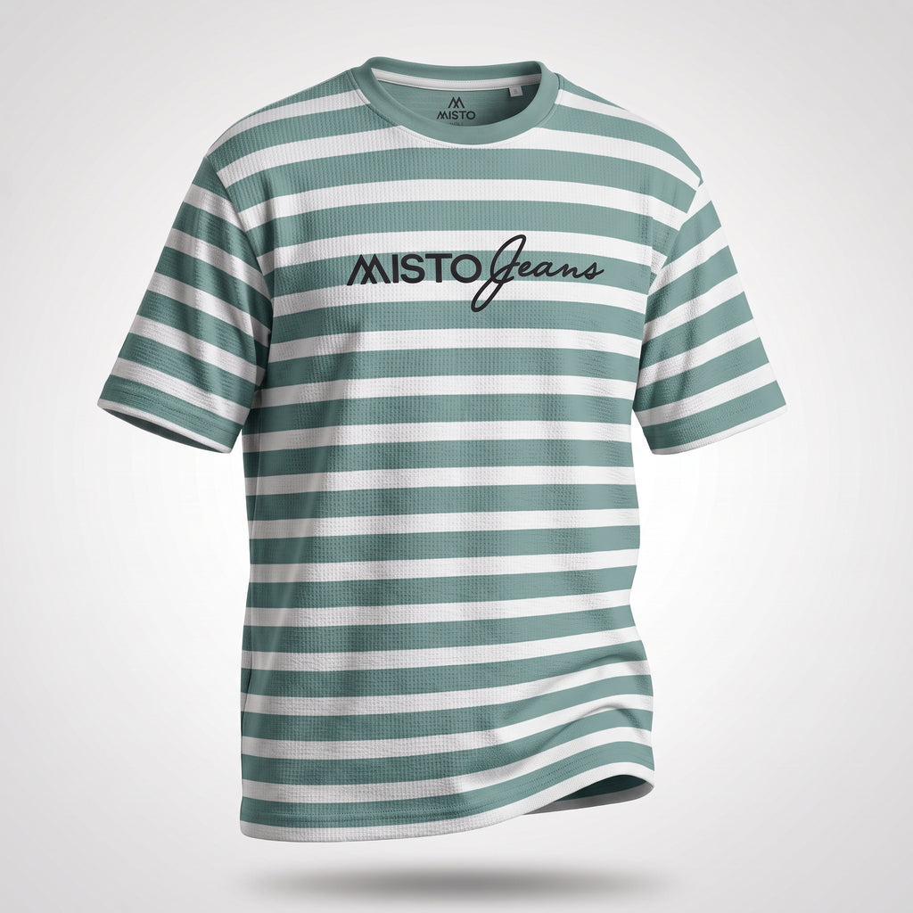 Misto Striped Tee Sage