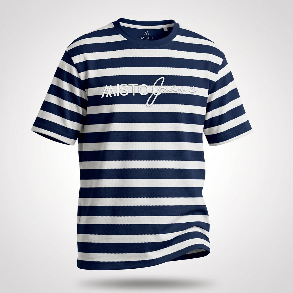 Misto Striped Tee Navy