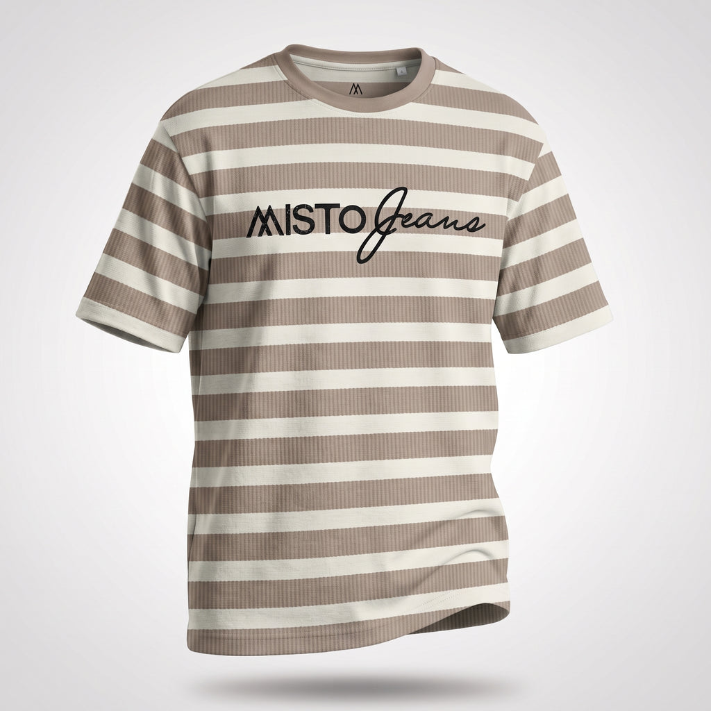 Misto Striped Tee Taupe