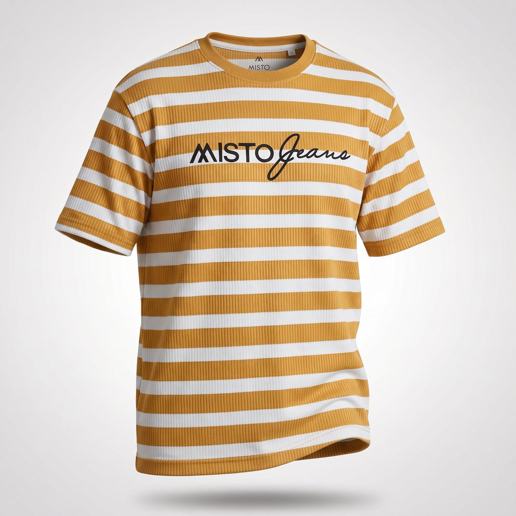 Misto Striped Tee Mustard