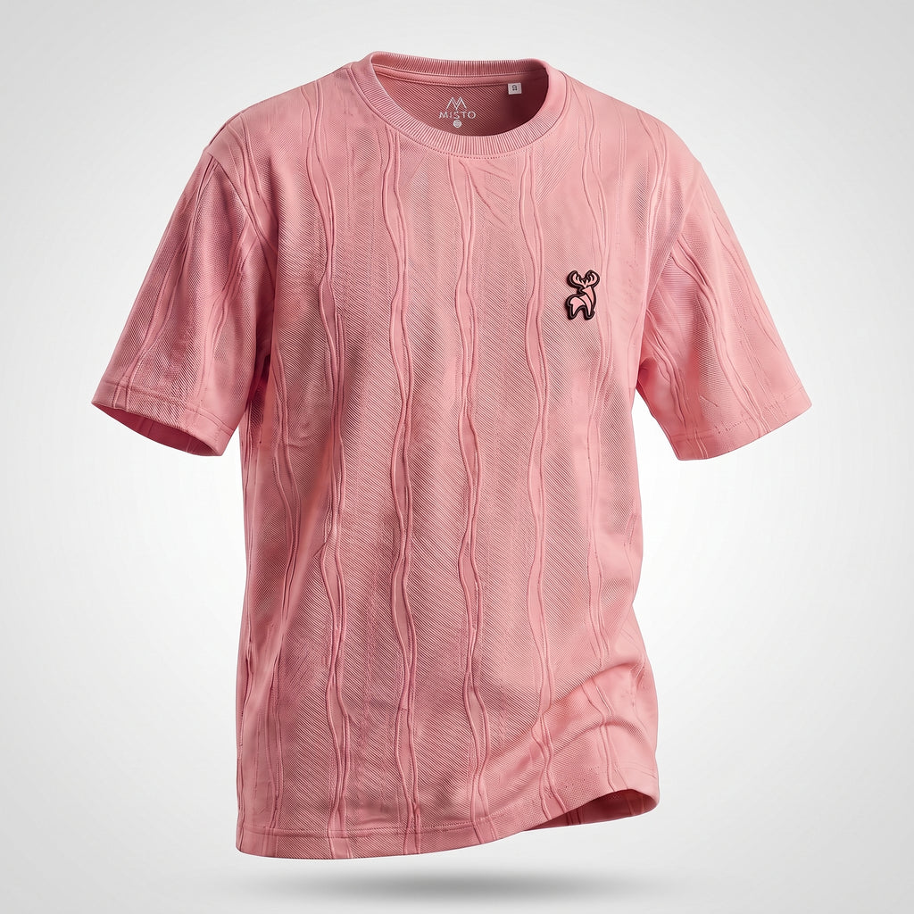 Textured Knit Tee (Rose)