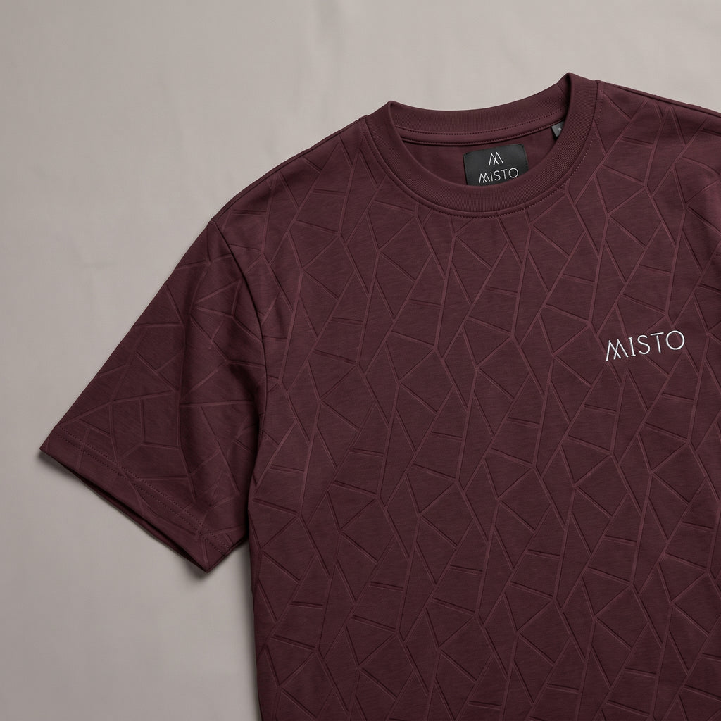 Geometric Tee Maroon