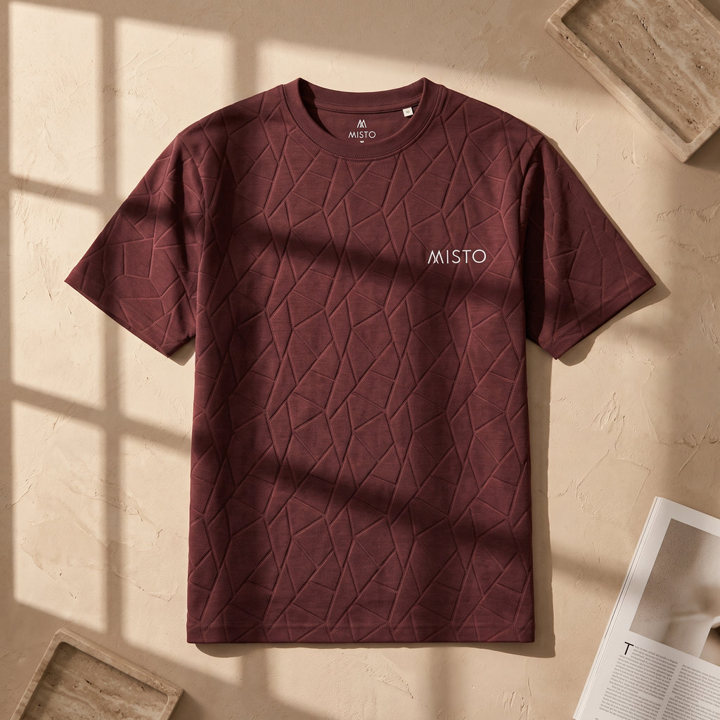 Geometric Tee Maroon