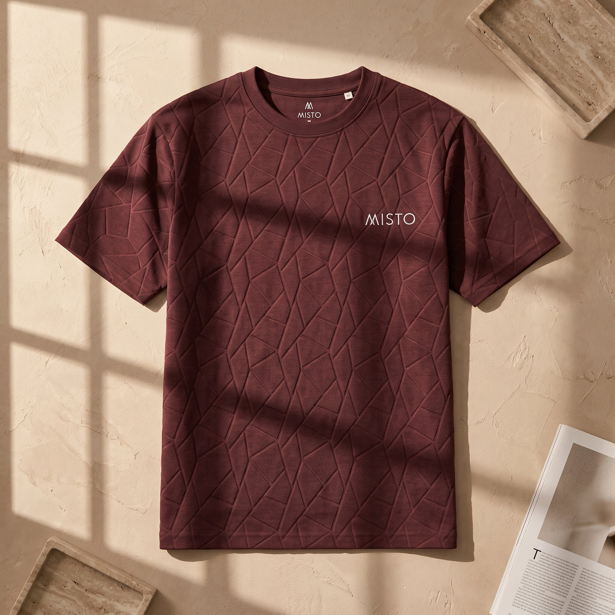 Geometric Tee Maroon