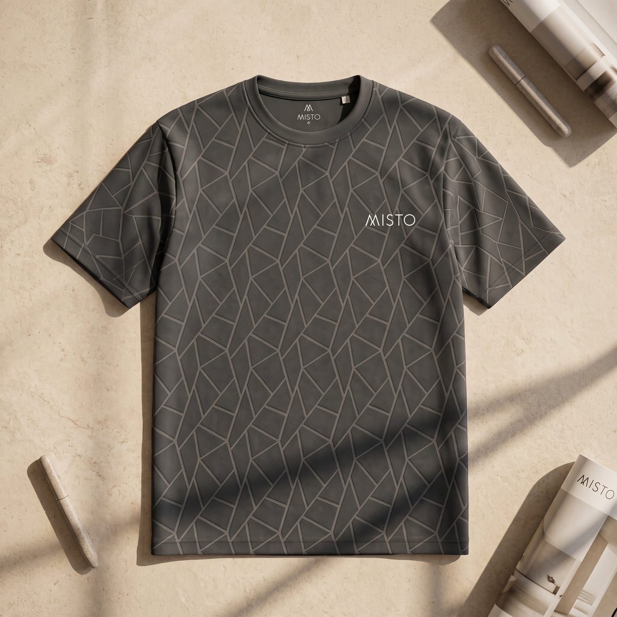 Geometric Tee Charcoal