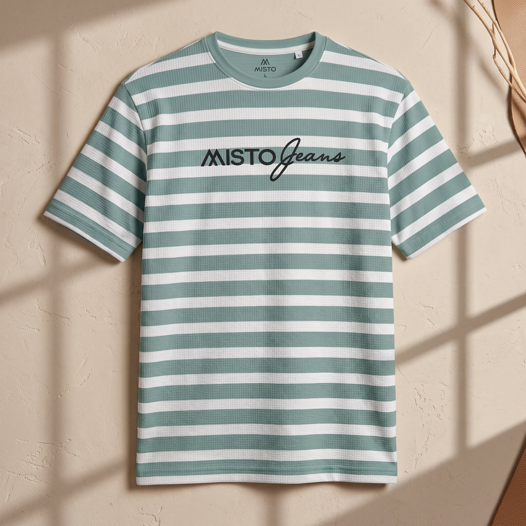 Misto Striped Tee Sage