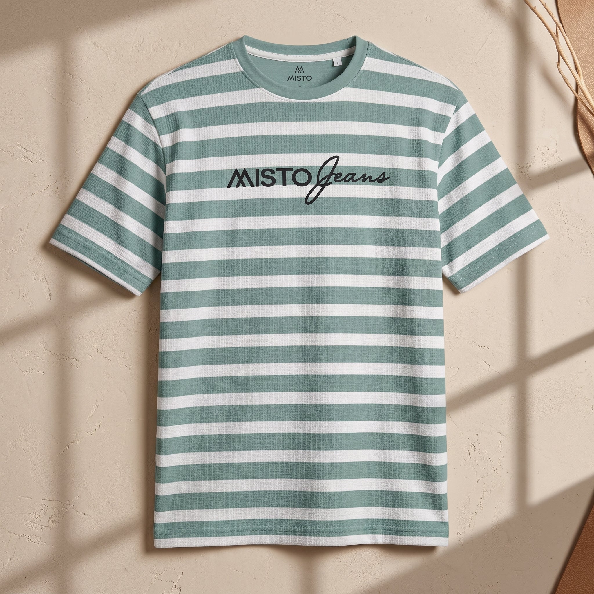 Misto Striped Tee Sage