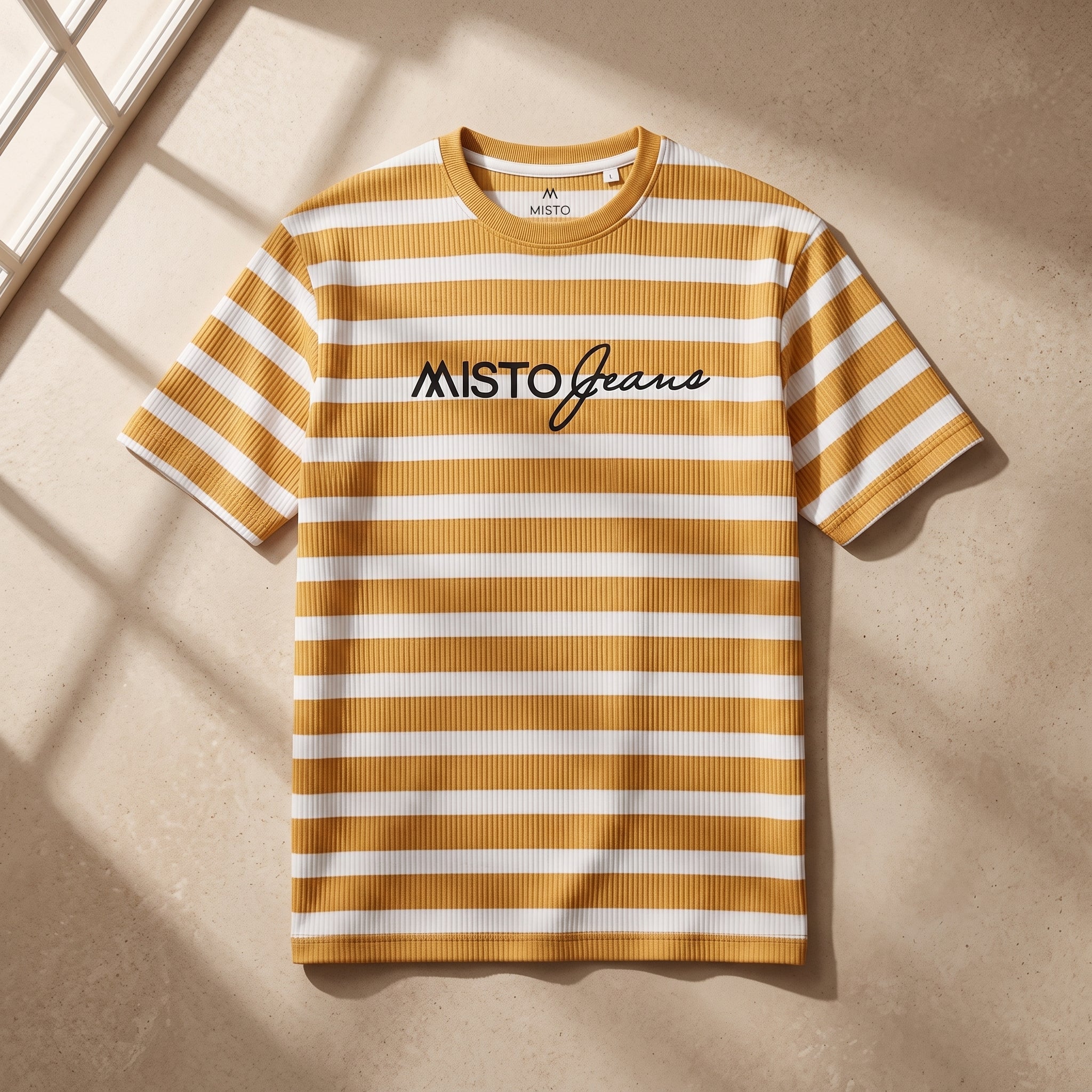 Misto Striped Tee Mustard