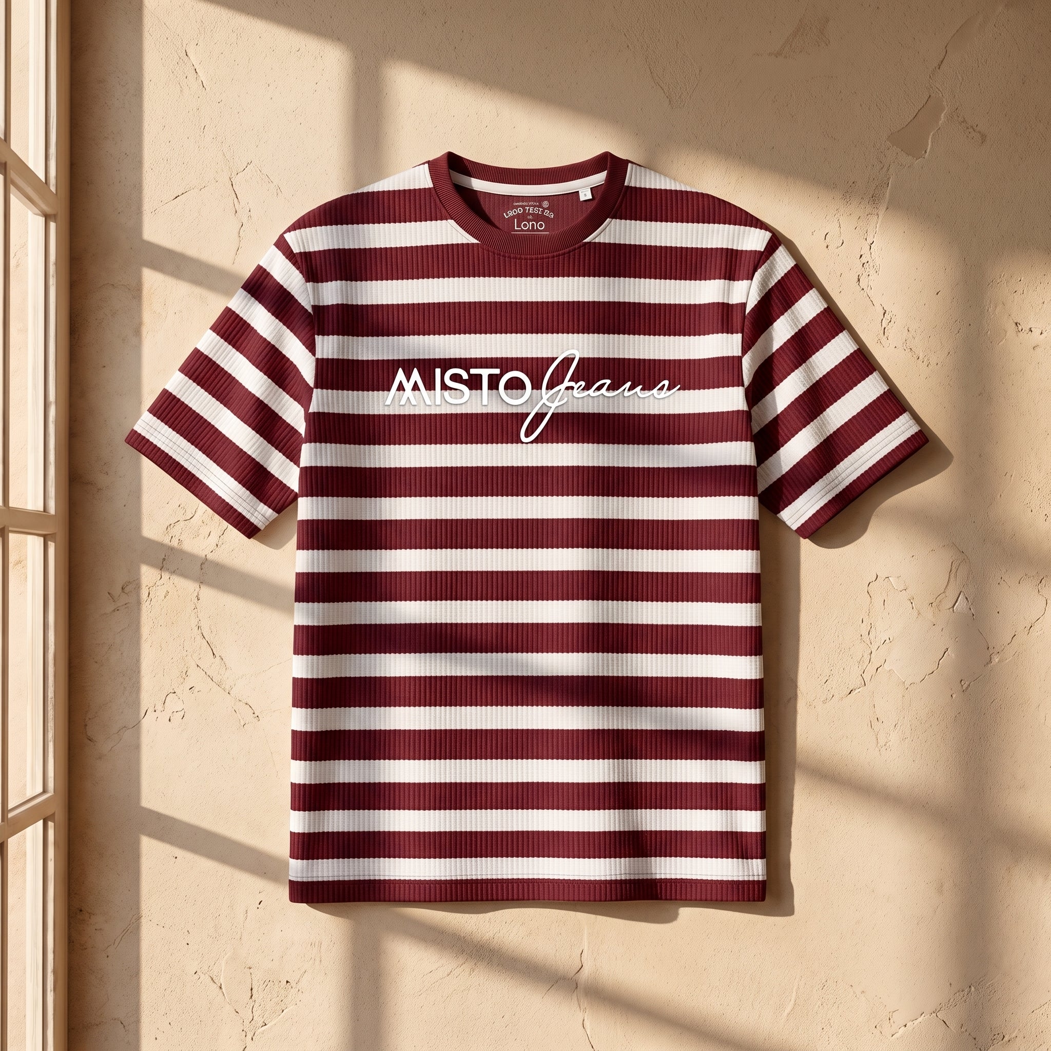 Misto Striped Tee Burgundy