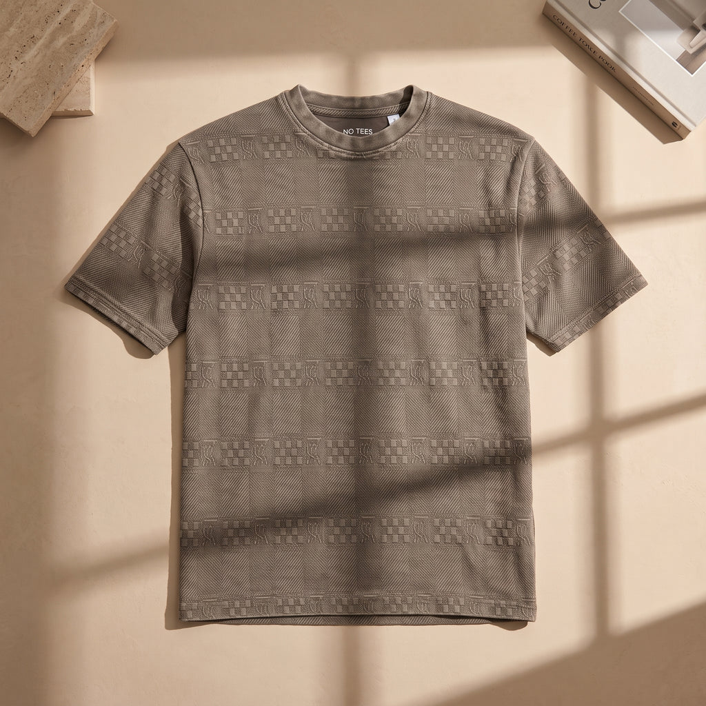 Textured Jacquard Tee (Taupe)