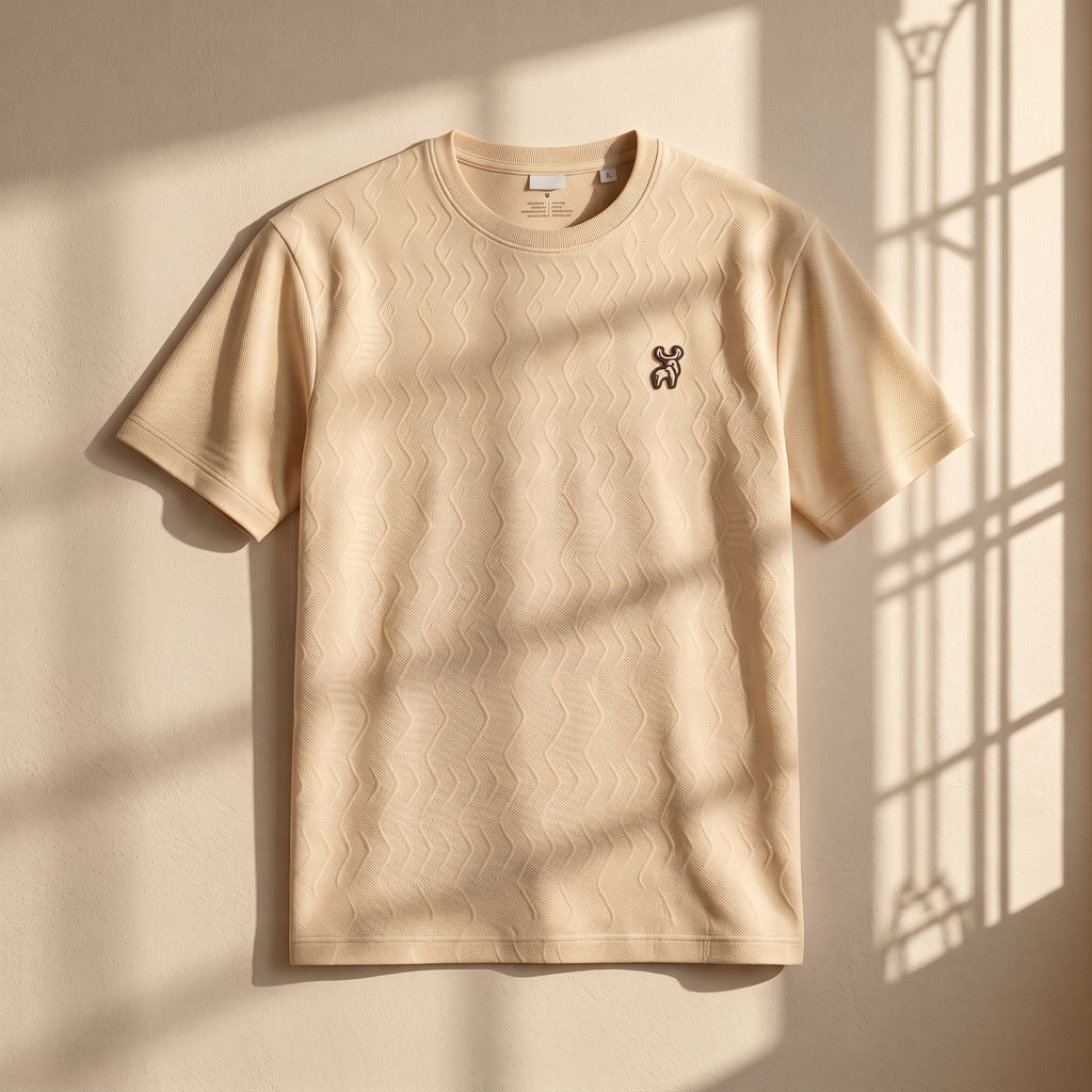 Textured Knit Tee (Cream)