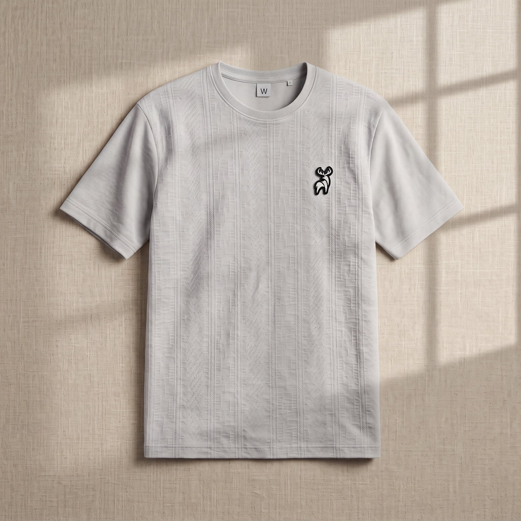 Textured Knit Tee (Grey)