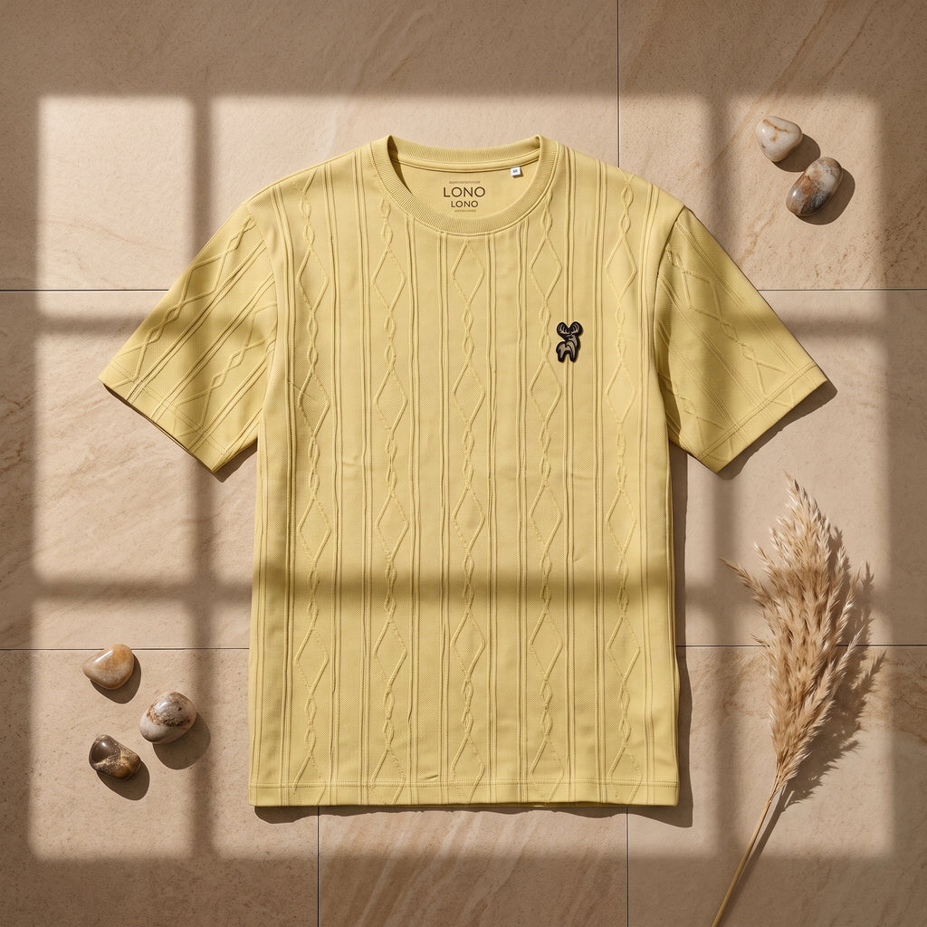 Textured Knit Tee (Mustard)