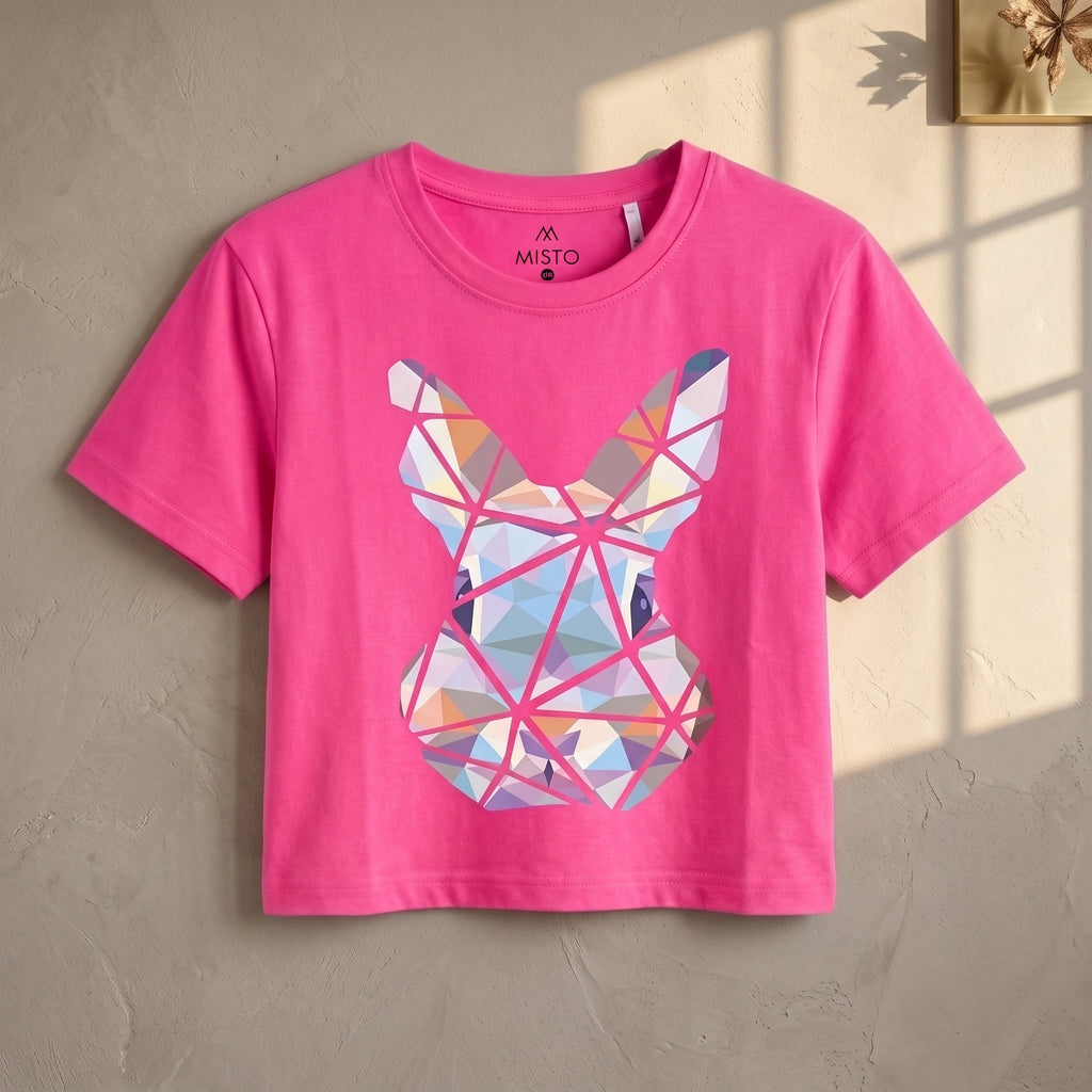 Geometric Bunny Hot Pink