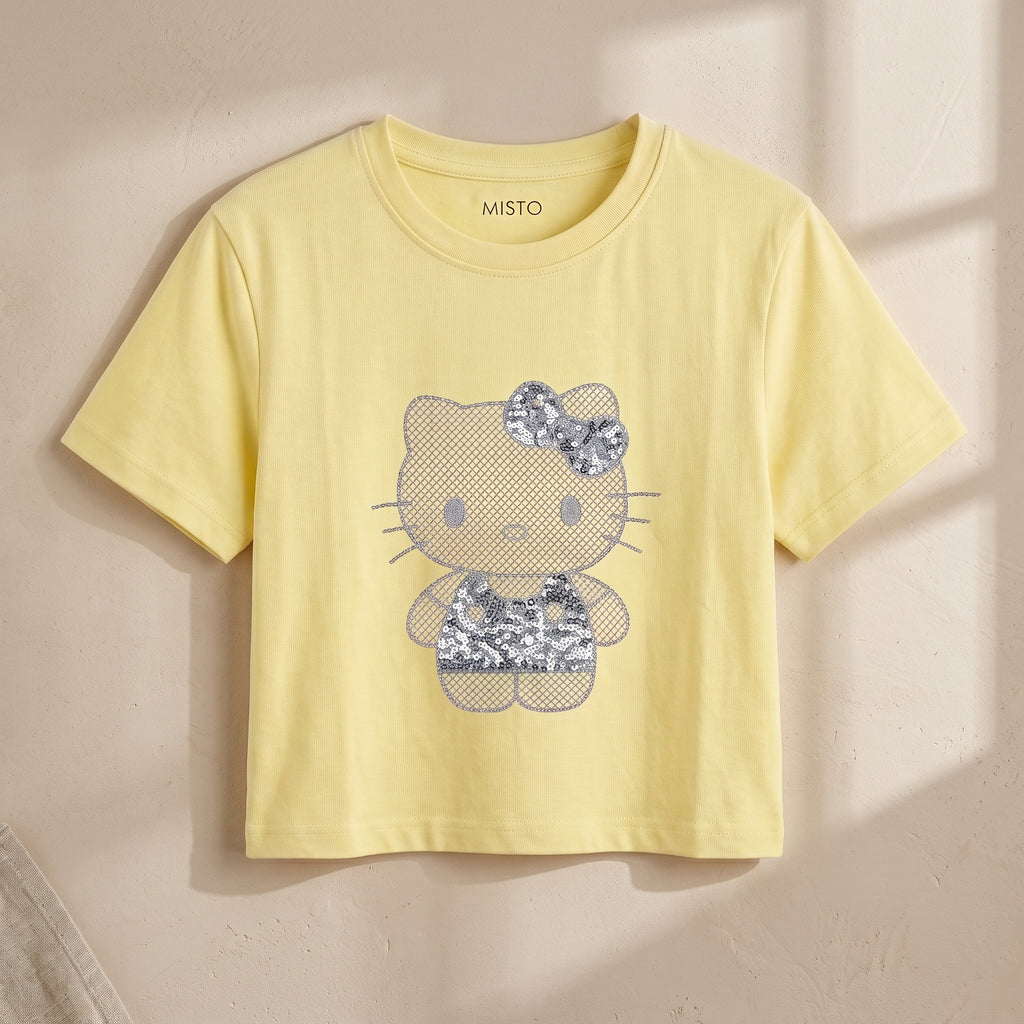 Sequined Kitty Yellow