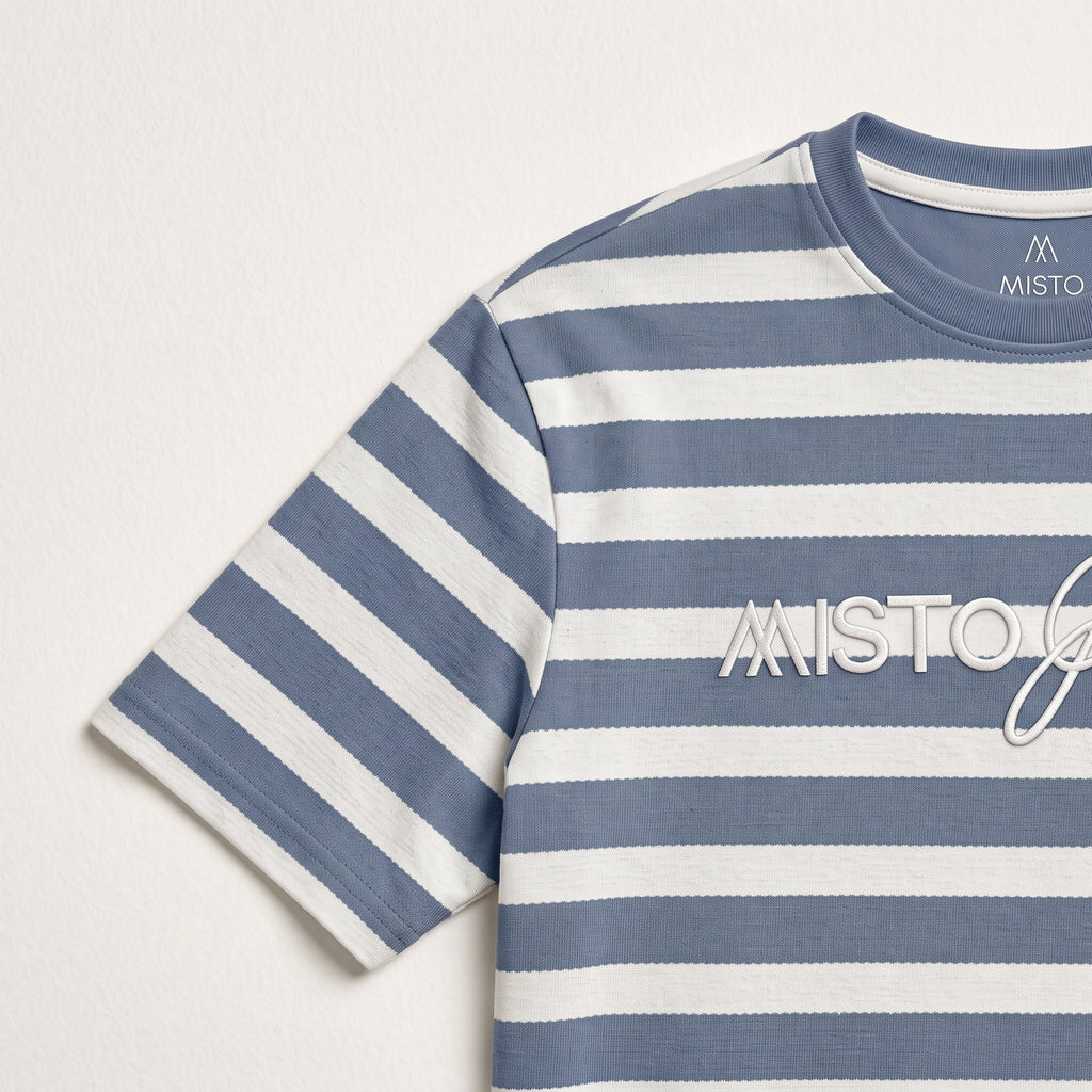 Misto Striped Tee Blue