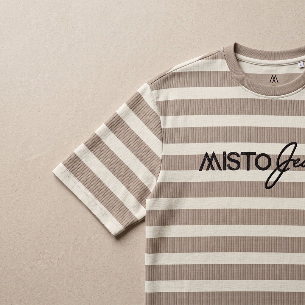 Misto Striped Tee Taupe