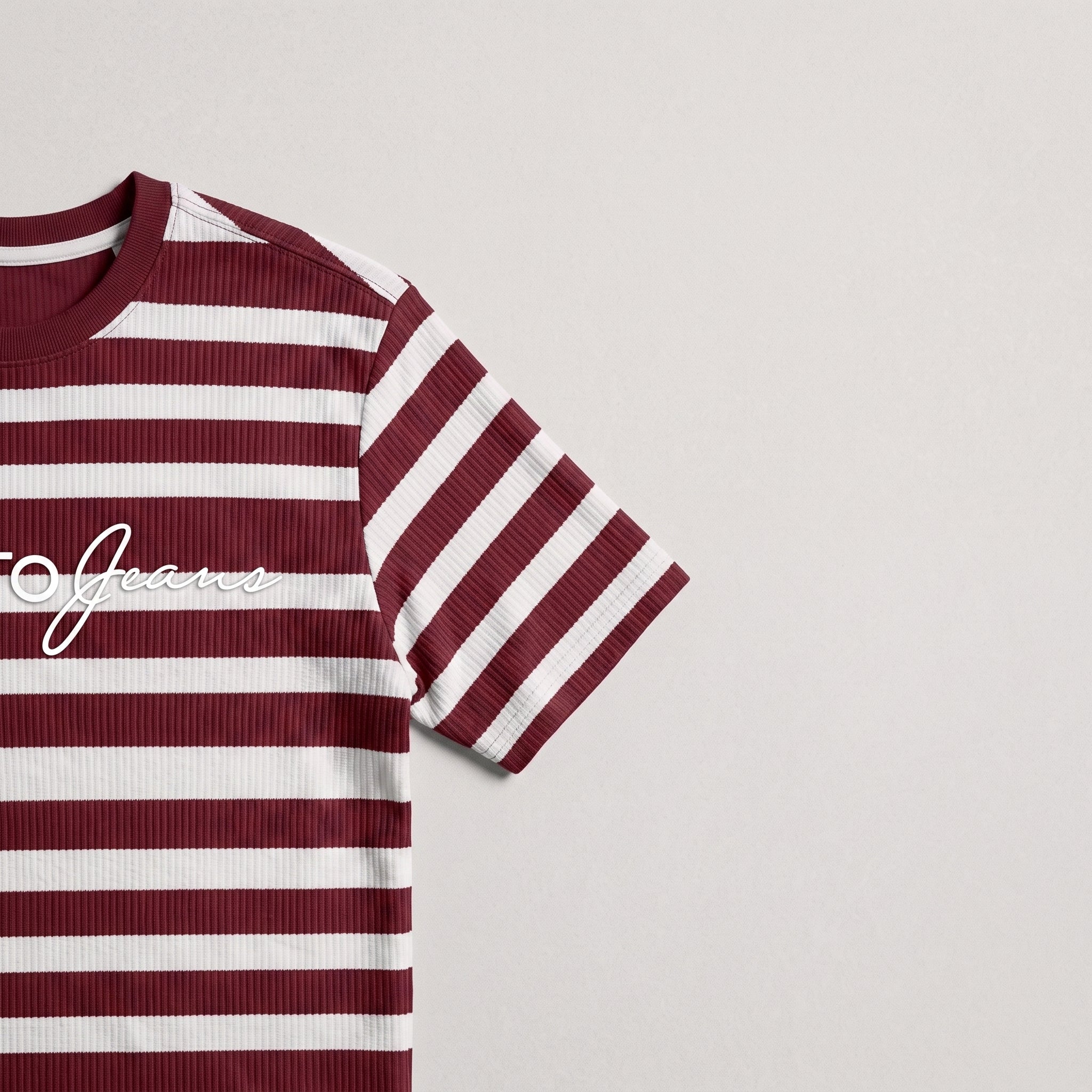 Misto Striped Tee Burgundy