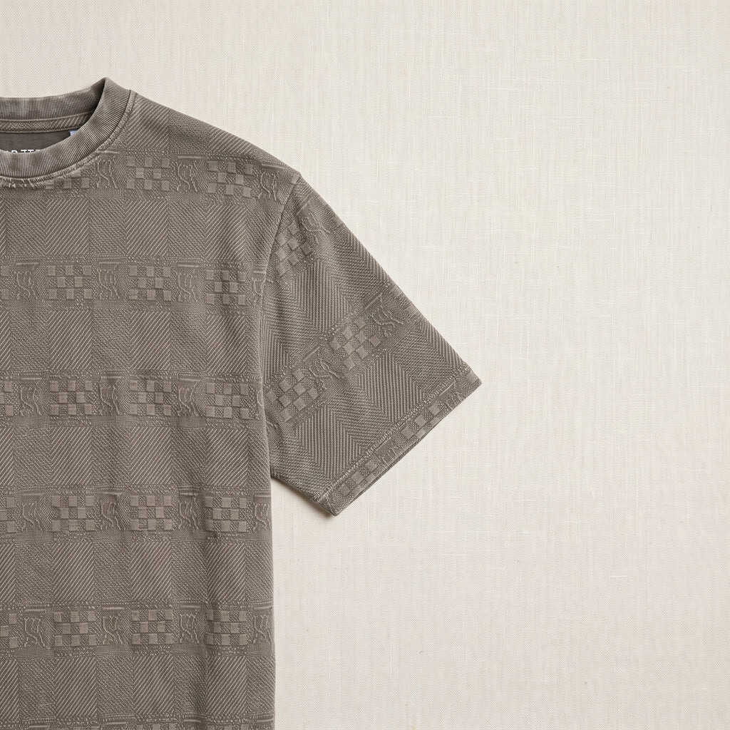 Textured Jacquard Tee (Taupe)