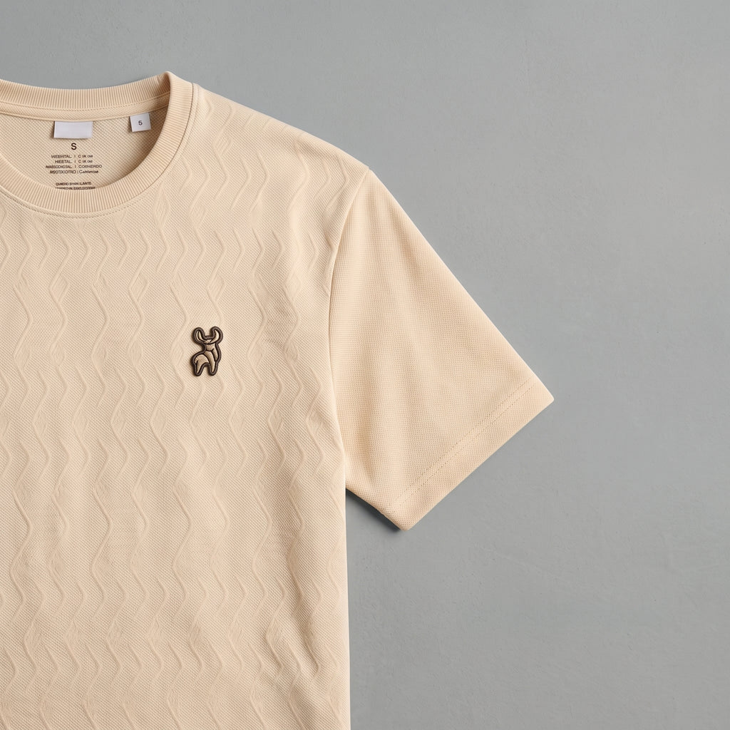 Textured Knit Tee (Cream)