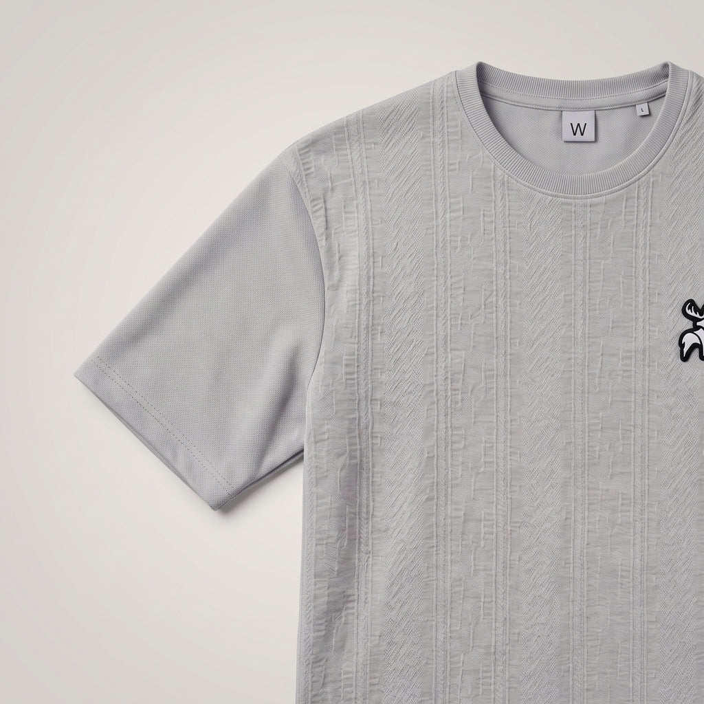 Textured Knit Tee (Grey)
