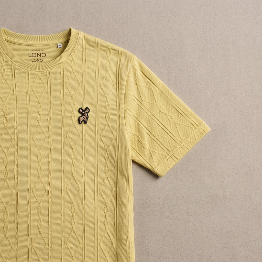 Textured Knit Tee (Mustard)