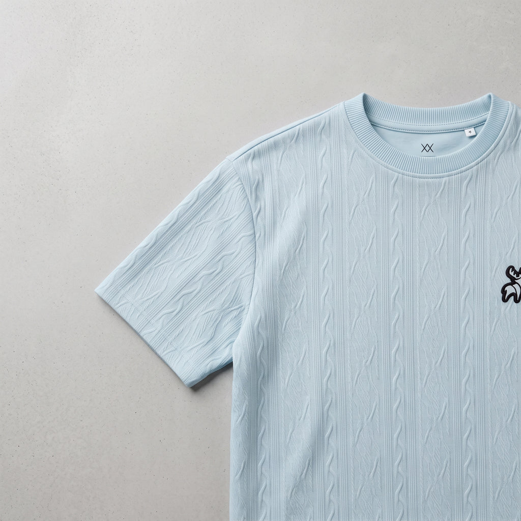 Textured Knit Tee (Sky)